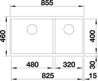 Blanco SUBLINE 480/320-U Silgránit Fekete színű exc.n.Gránit mosogatótál (525993)