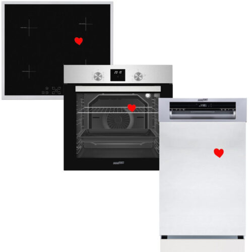 HOMEFORT HSB64DGX Beépíthető Sütő + HOMEFORT HFBI64T2B Beépíthető Indukciós főzőlap + HOMEFORT HMGF0421DS Beépíthető mosogatógép