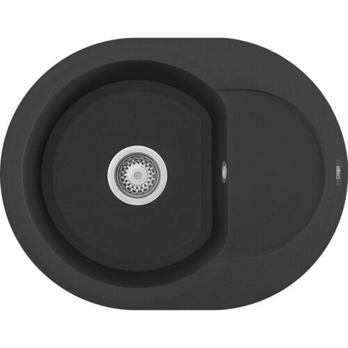 Elleci Easy Round 600 G40 Nero Gránit mosogatótálca (LGYR6040)Munkalapra szerelhető